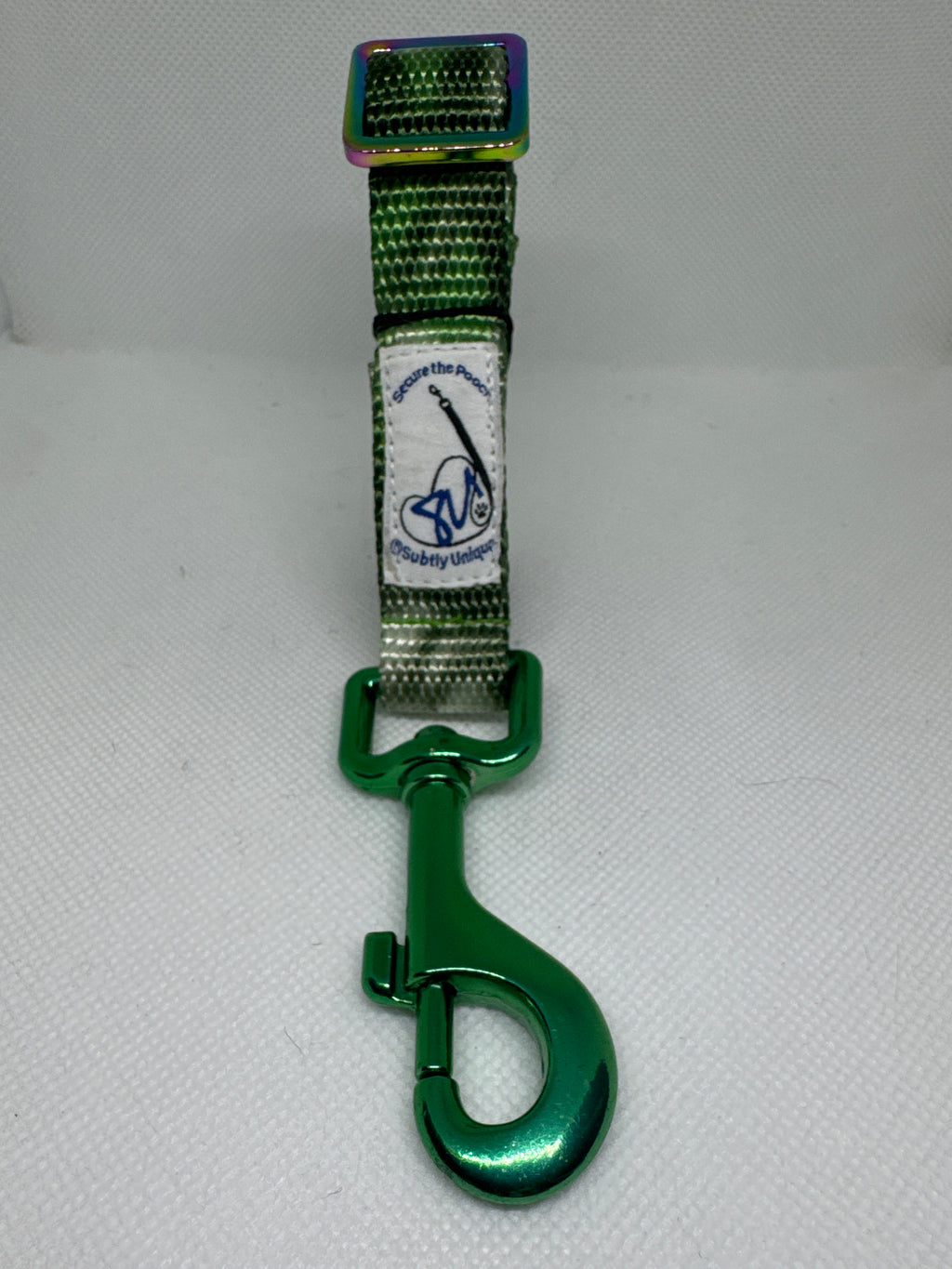 Secure the Pooch Patented Nekleash Emerald Green MTL Italian One of Kind Dual Use Convertible Key Lanyard Dog Leash