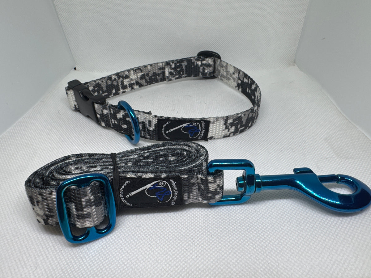Urban BW Camo Blu MTL Exclusive Subtly Unique Secure the Pooch Matching Dog Collar + Key Lanyard Sets !!!