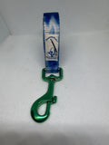 Secure the Pooch Blu Porcelain GRN MTL Patented Nekleash One of Kind Dual Use Convertible Key Lanyard Dog Leash