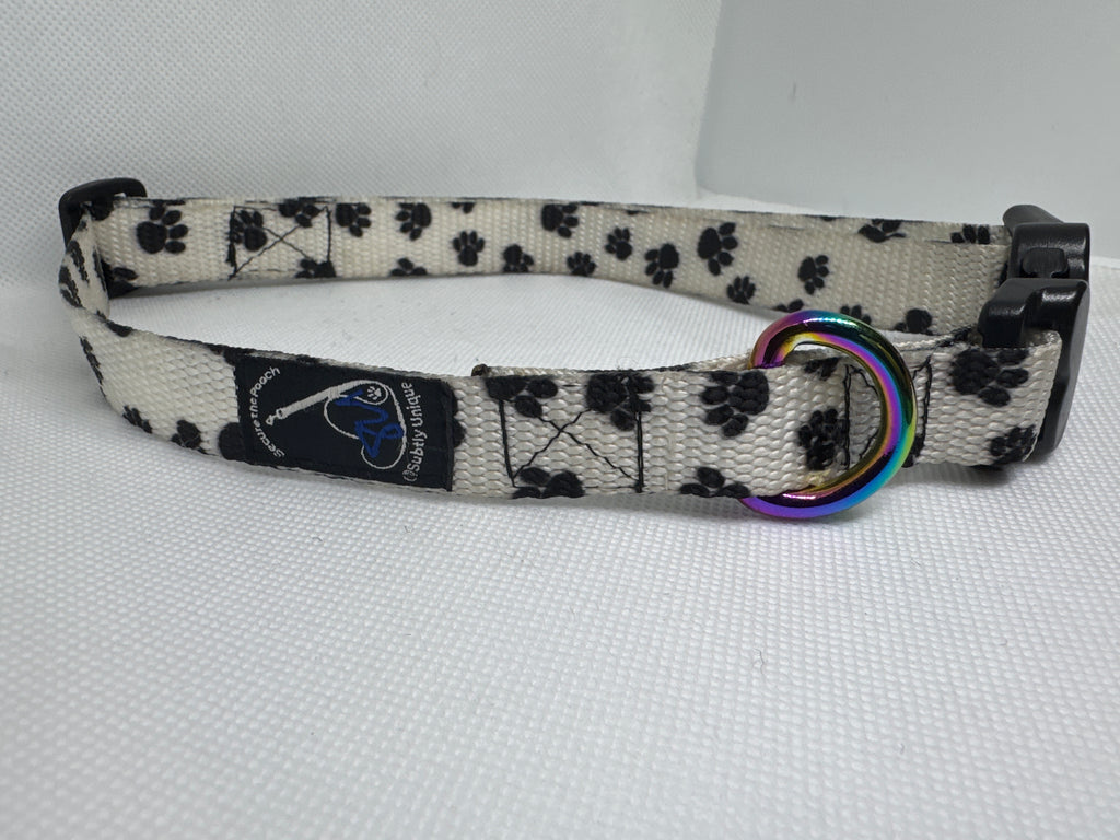 Large adjustable Paws pet collar dog collar by Subtly Unique