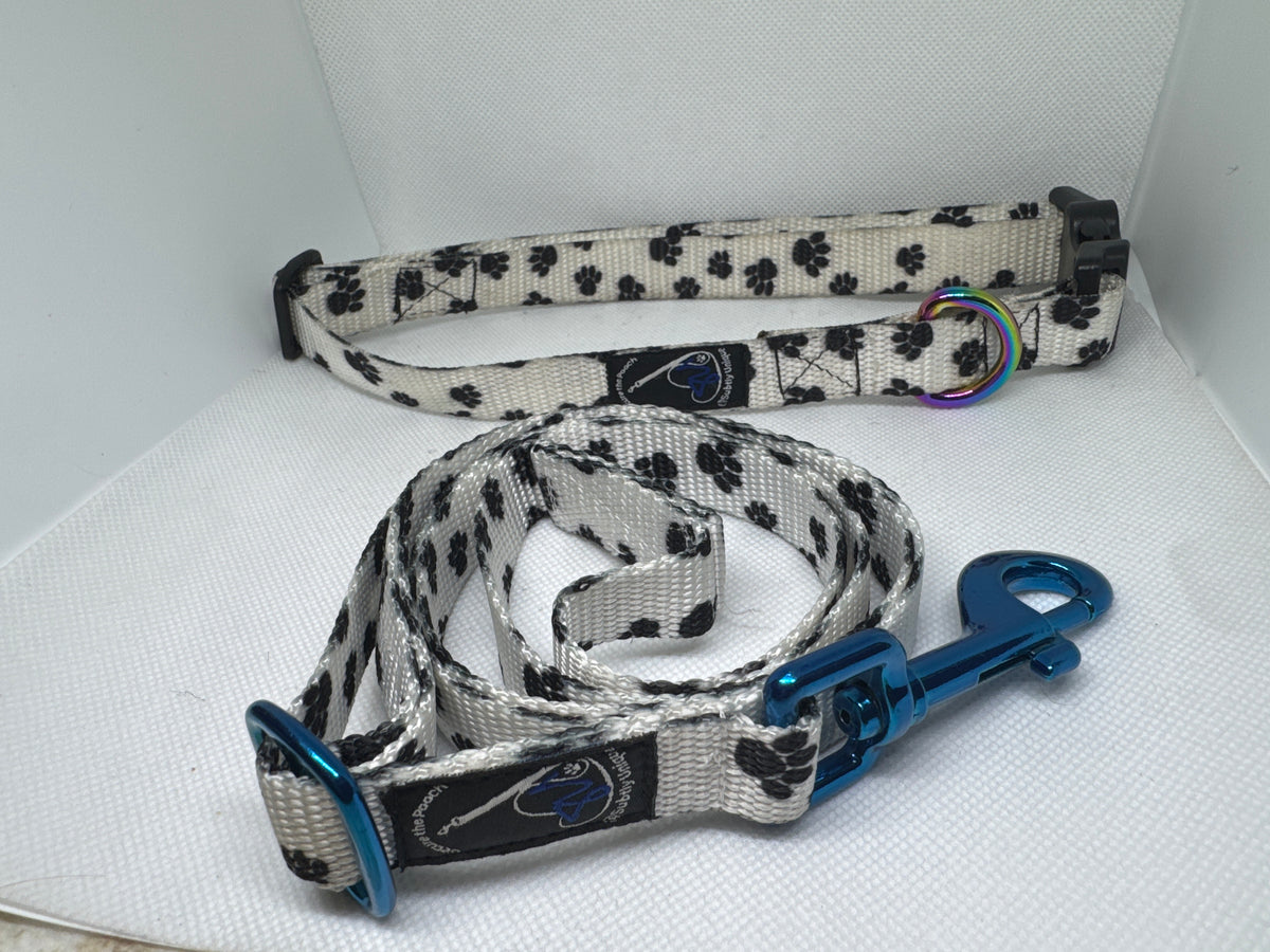 Exclusive Signature Secure the Pooch Paws Set Large Collar + key lanyard :dog leash in one !!!