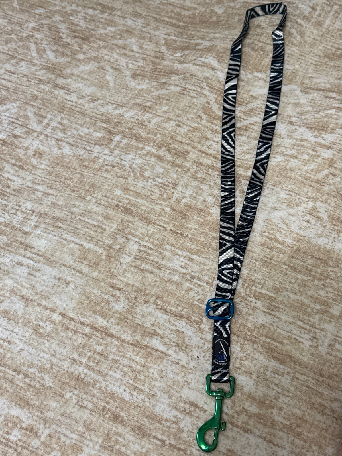 Secure the Pooch B+W Zebra Blu MTL Patented Nekleash One of Kind Dual Use Convertible Key Lanyard Dog Leash ❤️🐶 🐶 🐶