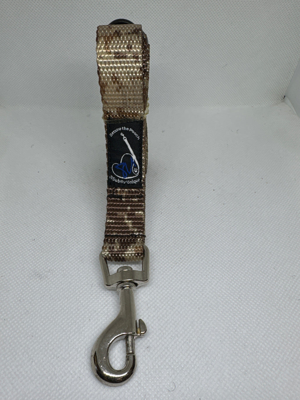 Desert Storm Urban Camo SLVR mini hook Secure the Pooch Nekleash by Subtly Unique