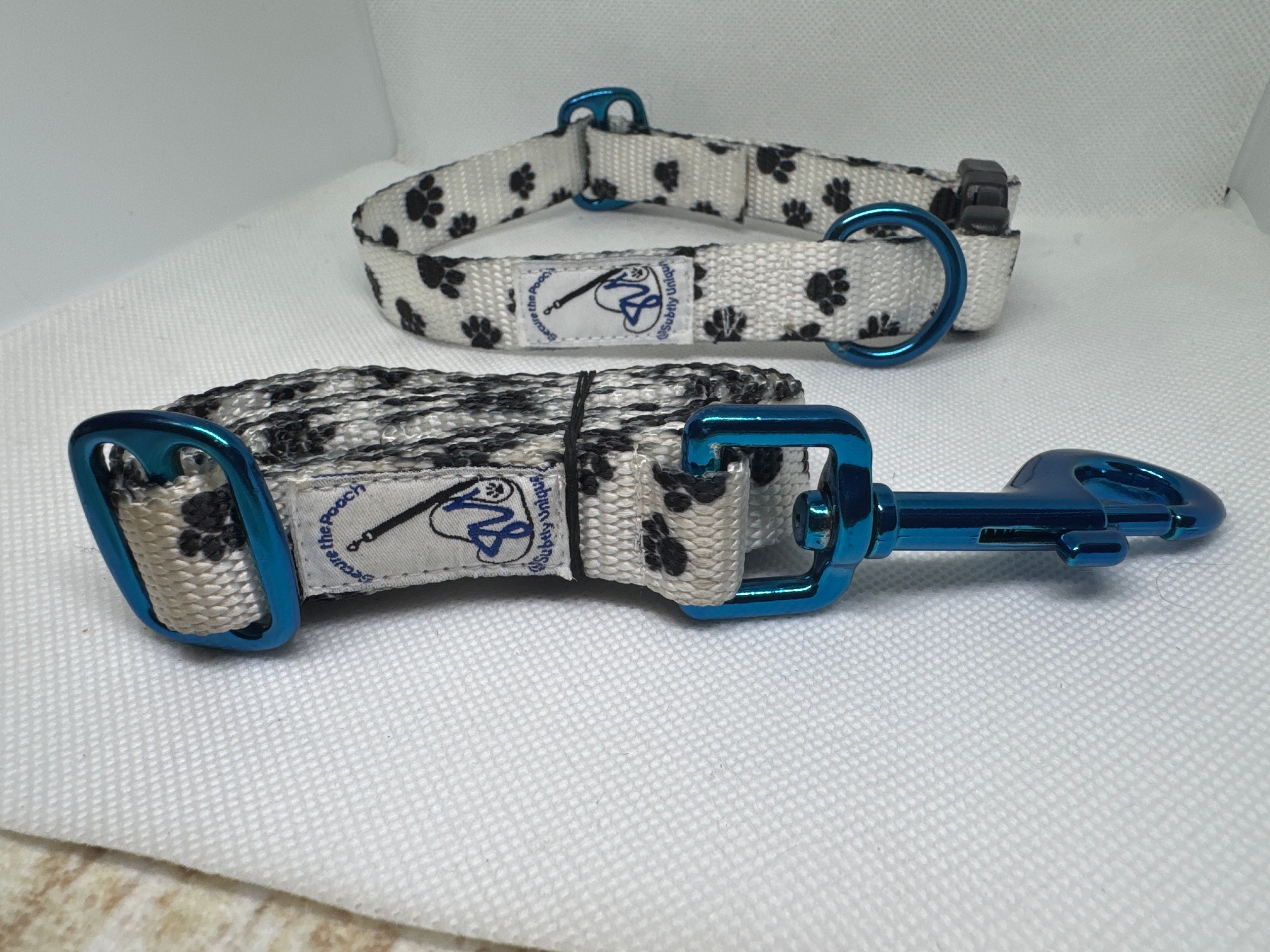 Exclusive Signature PawZ Secure the Pooch Set Blu MTL sm-med collar